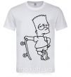 Чоловіча футболка Барт со скейтом Білий фото