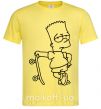 Мужская футболка Барт со скейтом Лимонный фото