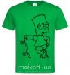 Чоловіча футболка Барт со скейтом Зелений фото