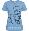 Жіноча футболка Барт со скейтом Блакитний фото