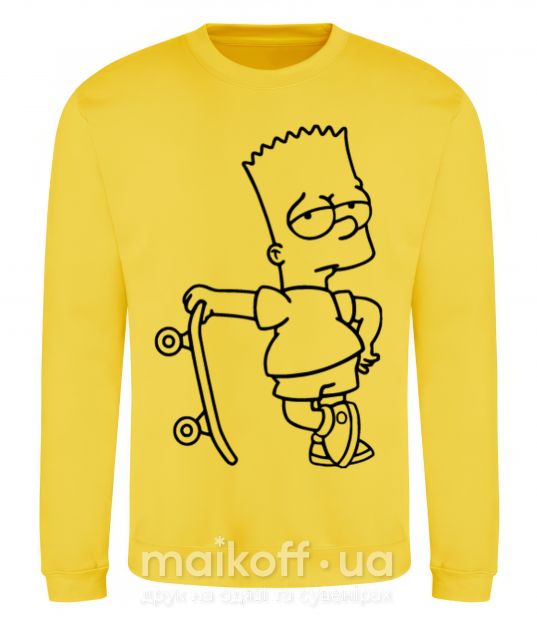 Світшот Барт со скейтом Сонячно жовтий фото