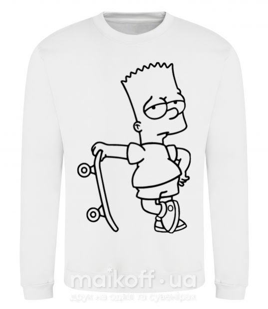 Світшот Барт со скейтом Білий фото