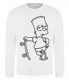 Світшот Барт со скейтом Білий фото