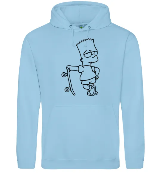 Мужская толстовка (худи) Барт зі скейтом Голубой фото
