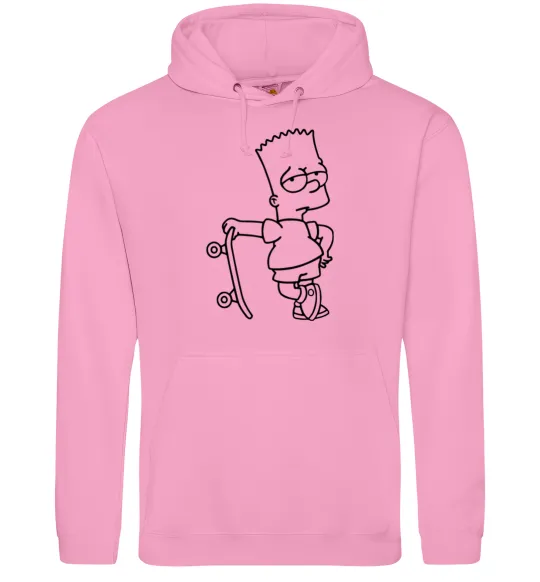 Жіноча толстовка (худі) Барт зі скейтом Рожевий фото