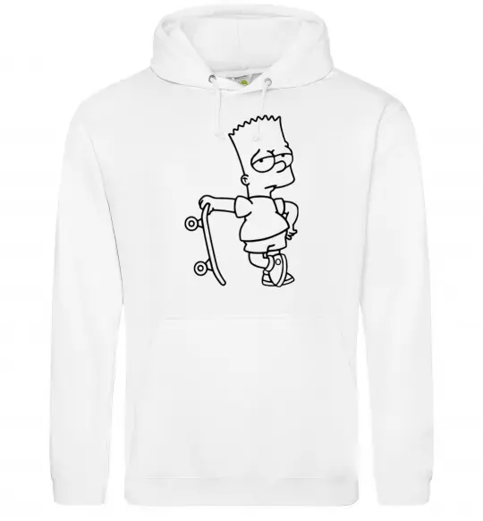 Женская толстовка (худи) Барт зі скейтом Белый фото