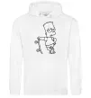 Женская толстовка (худи) Барт зі скейтом Белый фото