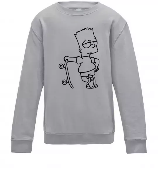 Детский Свитшот Барт зі скейтом Серый меланж фото