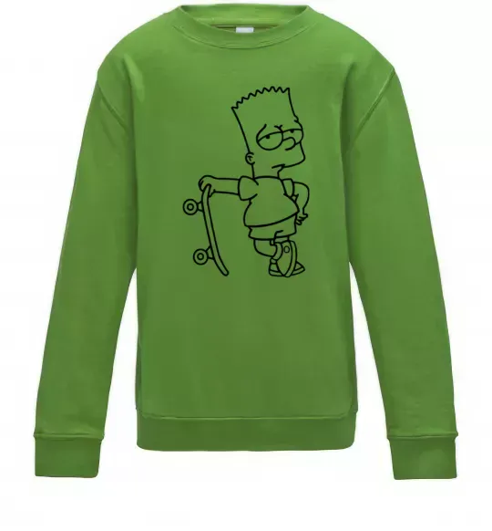 Детский Свитшот Барт зі скейтом Лаймовый фото