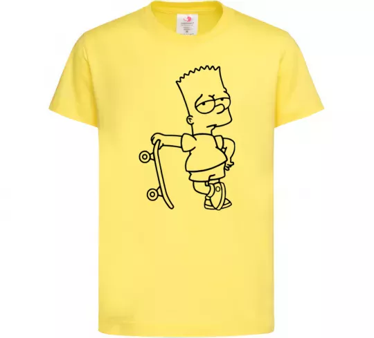 Дитяча футболка Барт зі скейтом Лимонний фото