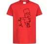 Дитяча футболка Барт зі скейтом Червоний Дитяча футболка Барт зі скейтом Червоний фото