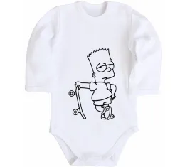 Дитячий бодік Supreme Bart Білий фото