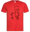 Мужская футболка Барт зі скейтом Красный Мужская футболка Барт зі скейтом Красный фото
