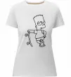 Жіноча преміум футболка Барт зі скейтом Білий фото