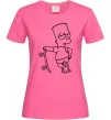 Женская футболка Барт зі скейтом Ярко-розовый фото