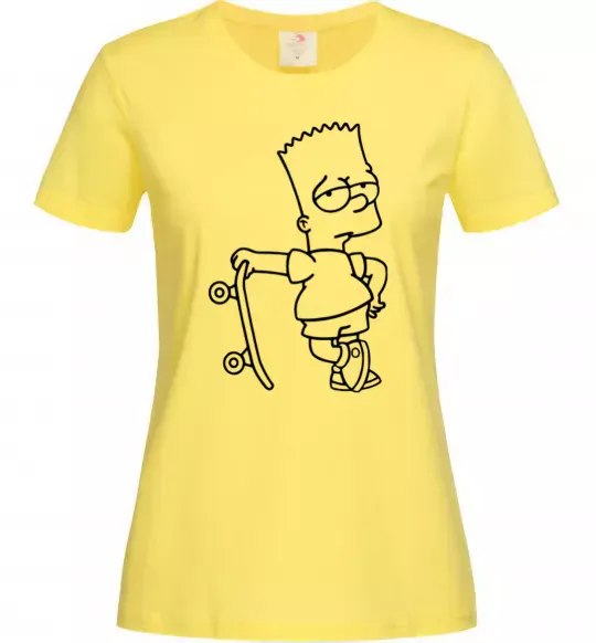 Женская футболка Барт зі скейтом Лимонный фото