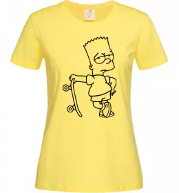Женская футболка Барт зі скейтом Лимонный фото