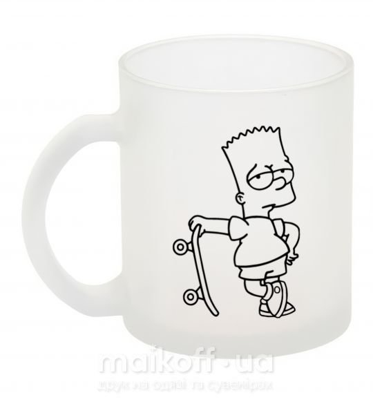 Чашка стеклянная Барт со скейтом Фроузен фото