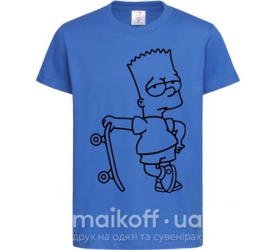 Детская футболка Барт со скейтом Ярко-синий фото
