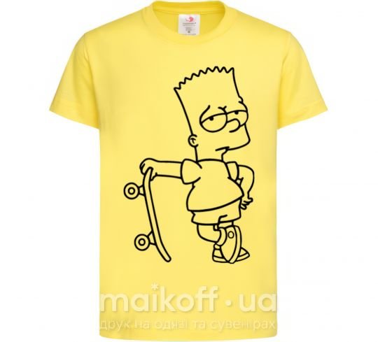 Дитяча футболка Барт со скейтом Лимонний фото