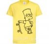 Детская футболка Барт со скейтом Лимонный фото