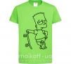 Детская футболка Барт со скейтом Лаймовый фото