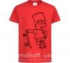 Дитяча футболка Барт со скейтом Червоний фото