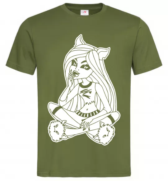 Мужская футболка Монстр в капцях Оливковый фото