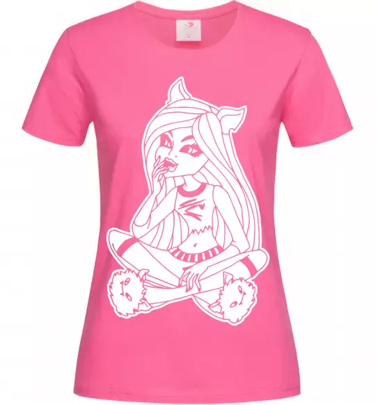 Женская футболка Монстр в капцях Ярко-розовый фото