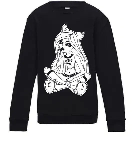 Детский Свитшот Монстр в капцях Черный фото