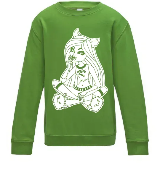 Детский Свитшот Монстр в капцях Лаймовый фото