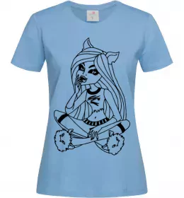Жіноча футболка Монстр в капцях Блакитний фото
