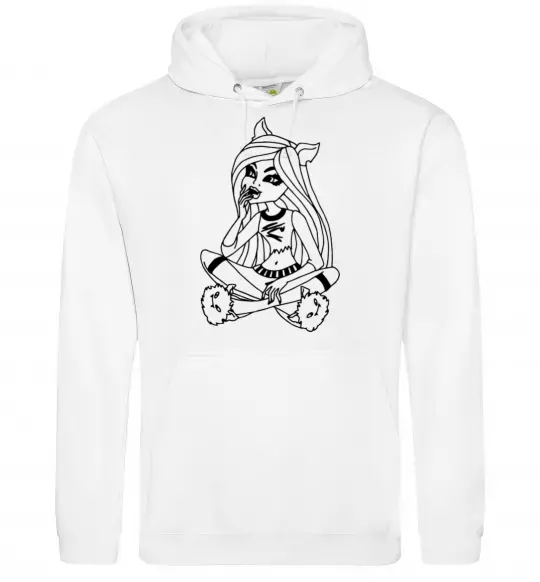 Мужская толстовка (худи) Монстр в капцях Белый фото