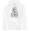 Мужская толстовка (худи) Монстр в капцях Белый фото