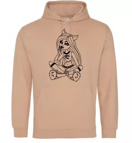 Мужская толстовка (худи) Монстр в капцях Песочный фото