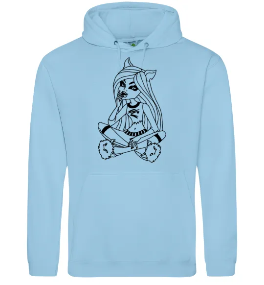 Мужская толстовка (худи) Монстр в капцях Голубой фото