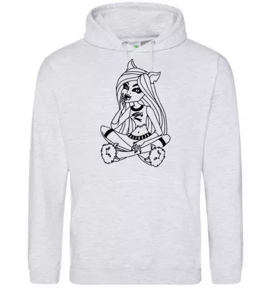 Жіноча толстовка (худі) Монстр в капцях Сірий меланж фото