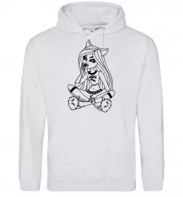 Женская толстовка (худи) Торалей Страйп Серый меланж фото