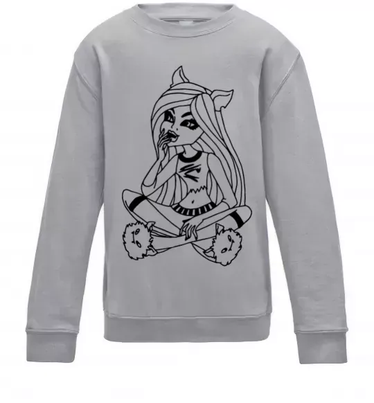 Детский Свитшот Монстр в капцях Серый меланж фото