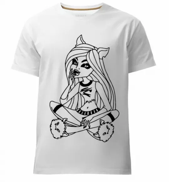 Мужская премиум футболка Монстр в капцях Белый фото