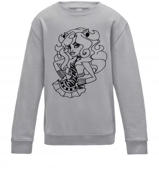 Дитячий світшот Торалей в спідниці Сірий меланж фото