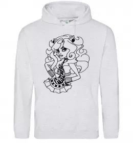 Женская толстовка (худи) Торалей Страйп Серый меланж фото