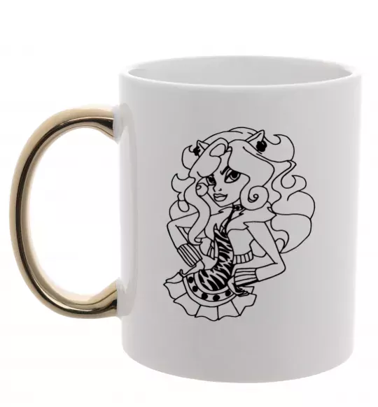 Чашка с цветной ручкой Торалей в спідниці Золото фото