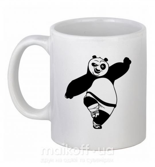 Чашка керамическая Кунг фу панда Белый фото