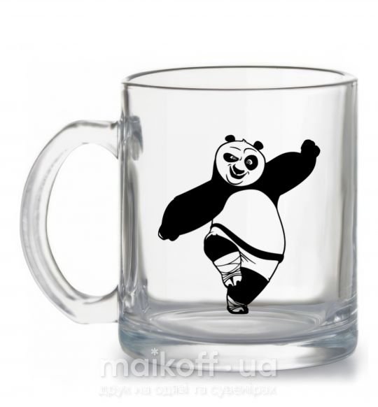 Чашка стеклянная Кунг фу панда Прозрачный фото