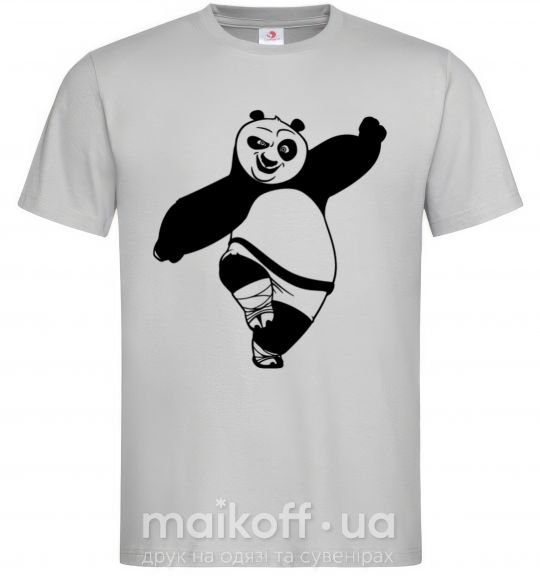 Мужская футболка Кунг фу панда Серый фото