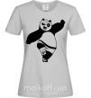 Женская футболка Кунг фу панда Серый фото
