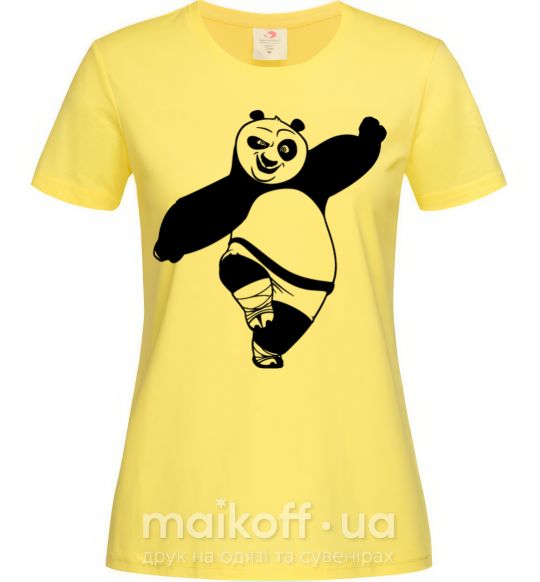 Женская футболка Кунг фу панда Лимонный фото