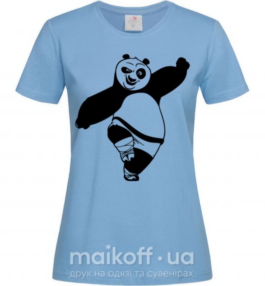 Женская футболка Кунг фу панда Голубой фото