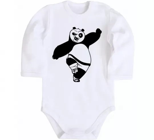 Дитячий бодік Кунг фу панда Білий фото